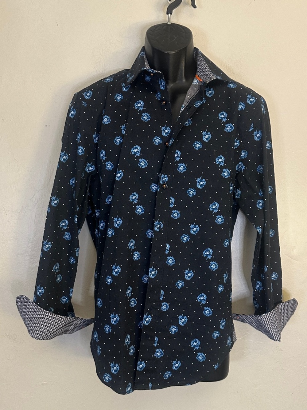 Tallia Stretch Contrast Long Sleeve Shirt Small Gently worn 20" armpit to armpit